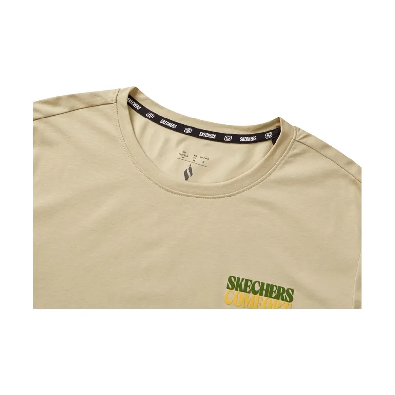 Skechers Drop Shoulder Sleeve T Shirt Women's Irish Cream-4