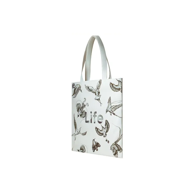 MAH Polyester Tote Canvas Bag, Shoulder Bag Unisex White-1