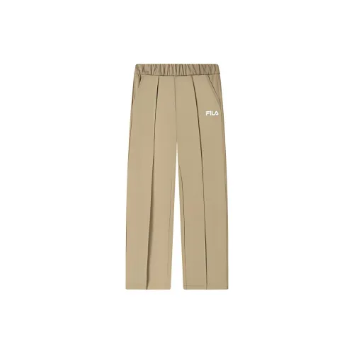 FILA X Magic Stick Joint Series Casual Pants Women's Light Coffee Khaki