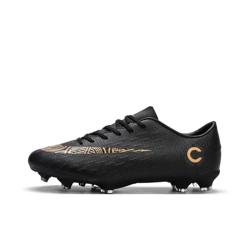 Prince McQueen FG Rubber Long Studs Artificial Ground Anti Slip And Wear Resistant Coverage Soccer Shoes Unisex Black