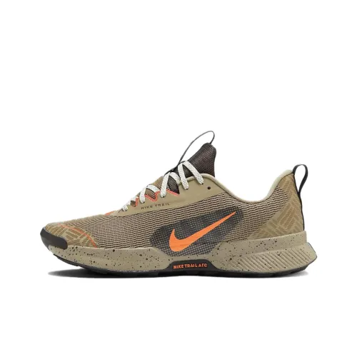 Nike Juniper Trail Running Shoes Men Low-Top Khaki/Silk Velvet Brown/Antique Coral Red/Orange Red