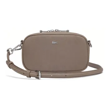 LACOSTE PVC Shoulder Bag Crossbody Bag Small Size Women's Khaki