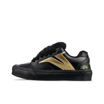 VFDF Puffy Shoes Anti Slip And Wear Resistant Breathable Low Top Skateboard Shoes Unisex Black Gold