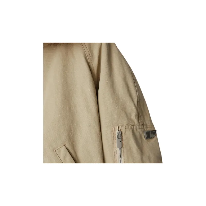 Burberry Faux fur hood Cotton Bomber Jacket-4