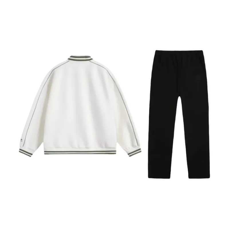 LINING Casual Sportswear Men Clothing Sets White Top+Black Pants-1