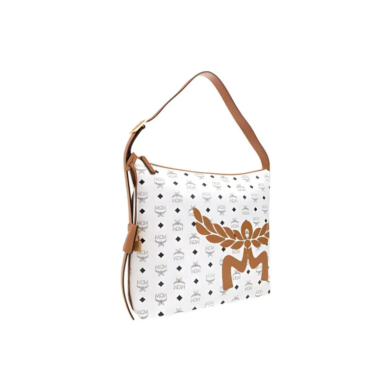 MCM Coated Canvas Handbag, Shoulder Bag Women's White-1