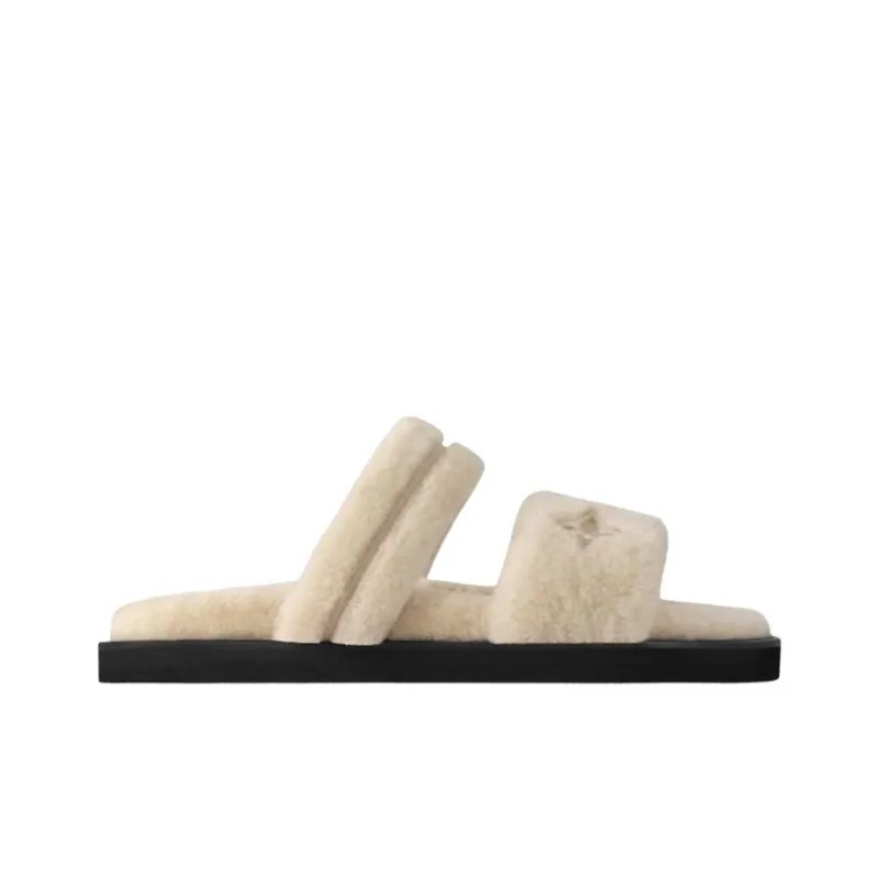 LOUIS VUITTON Sunset Slide Slippers Women's Beige-1