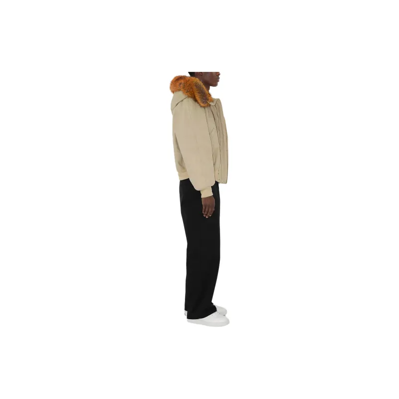 Burberry Faux fur hood Cotton Bomber Jacket-3