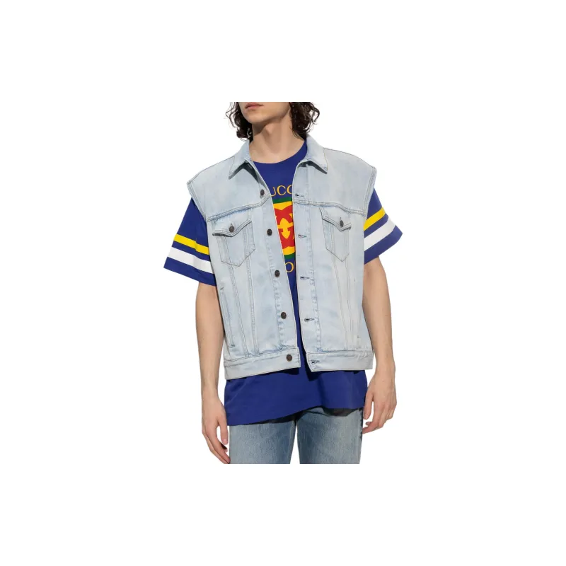 GUCCI Sleeveless Denim Vest Jacket-7