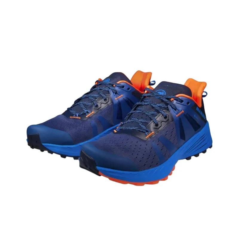 MAMMUT Saentis TR Anti Slip Wear Resistant Low Top Trekking Shoes Men's Blue Orange-1