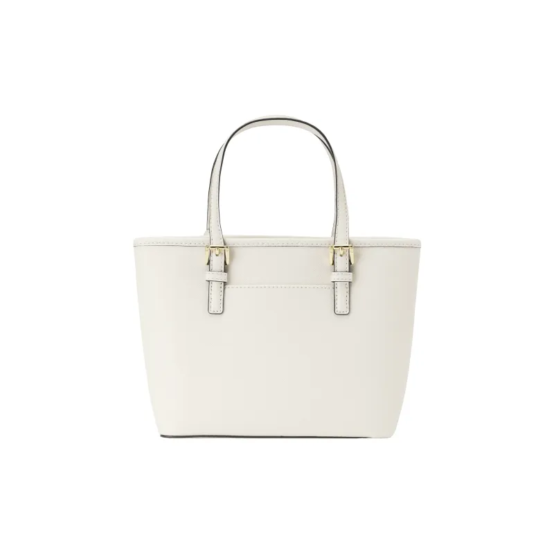 MICHAEL KORS Jet Set Leather Tote Bag Portable Crossbody Bag Shoulder Bag Women's Milk White-8