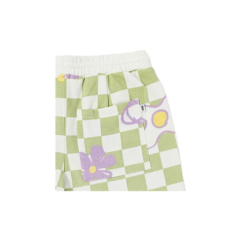 Vans Casual Shorts Women's Green Checkerboard-2