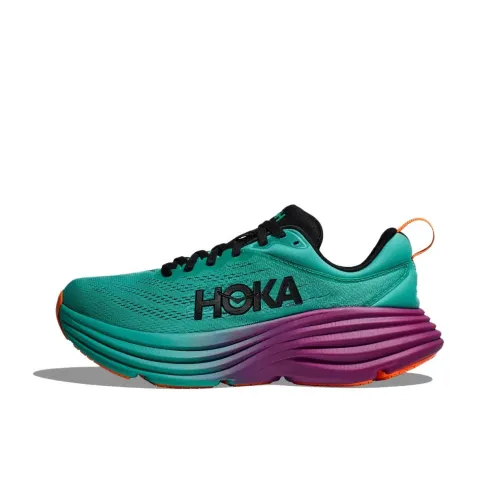 HOKA ONE ONE Bondi 8 Running Shoes Women's Low-Top Green/Purple