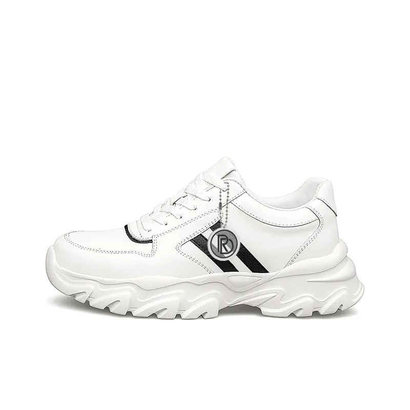 ORD Impact-Resistant Wear-Resistant Lightweight Breathable Slip-Resistant Low-Top Chunky Sneakers Men's White-0
