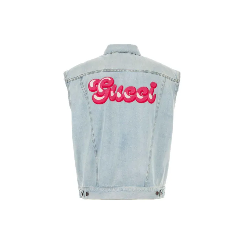 GUCCI Sleeveless Denim Vest Jacket-1
