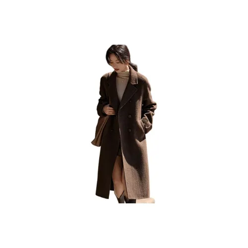 Mo Han Yi Mei Coats Women's Dark Coffee