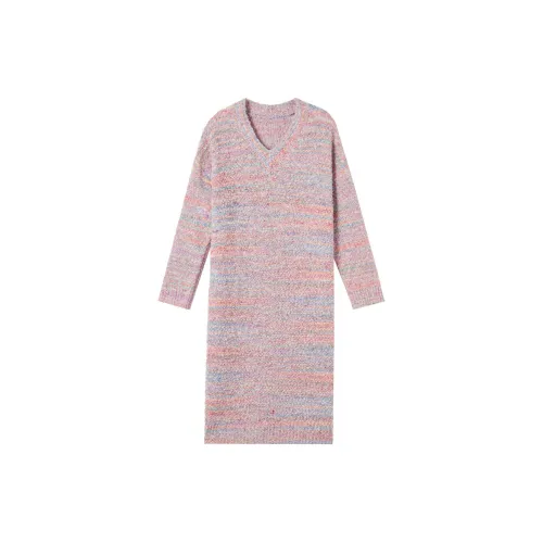 Dme Long-Sleeved Dresses Women's Rainbow Stripes