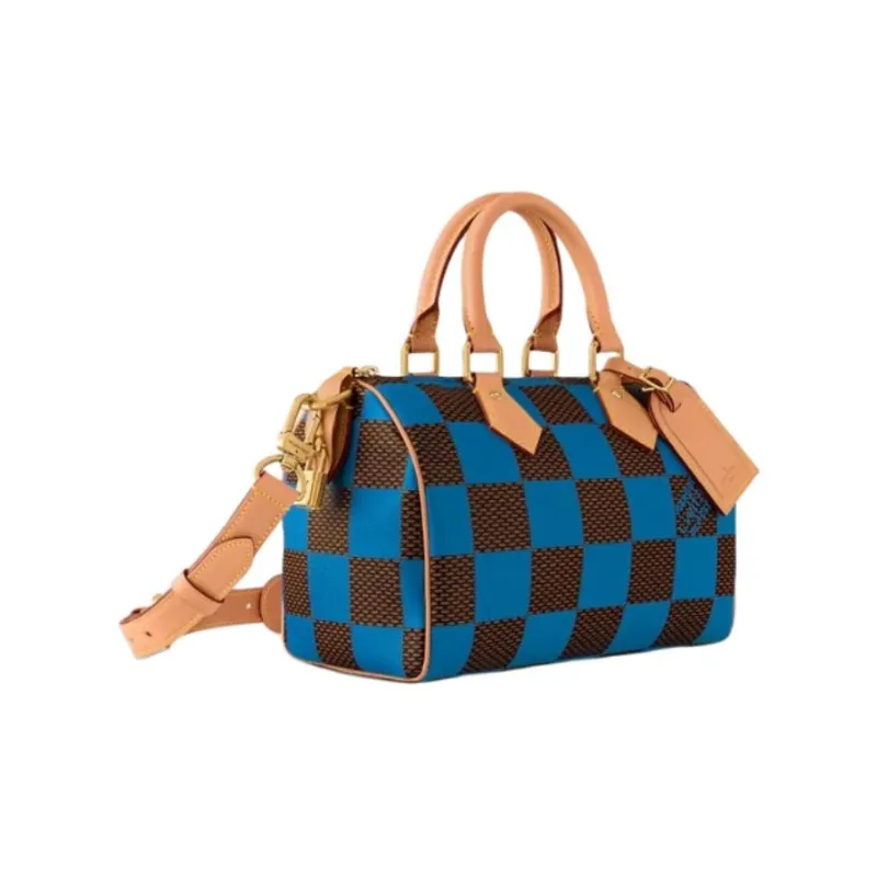 LOUIS VUITTON Speedy 25 Bandoulière Damier Pop Blue-3