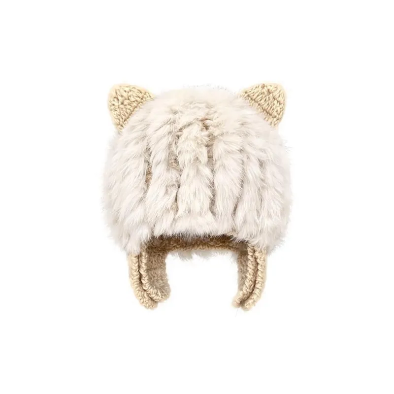 JEANSWEST Rabbit Fur Blend Beanies Unisex-0