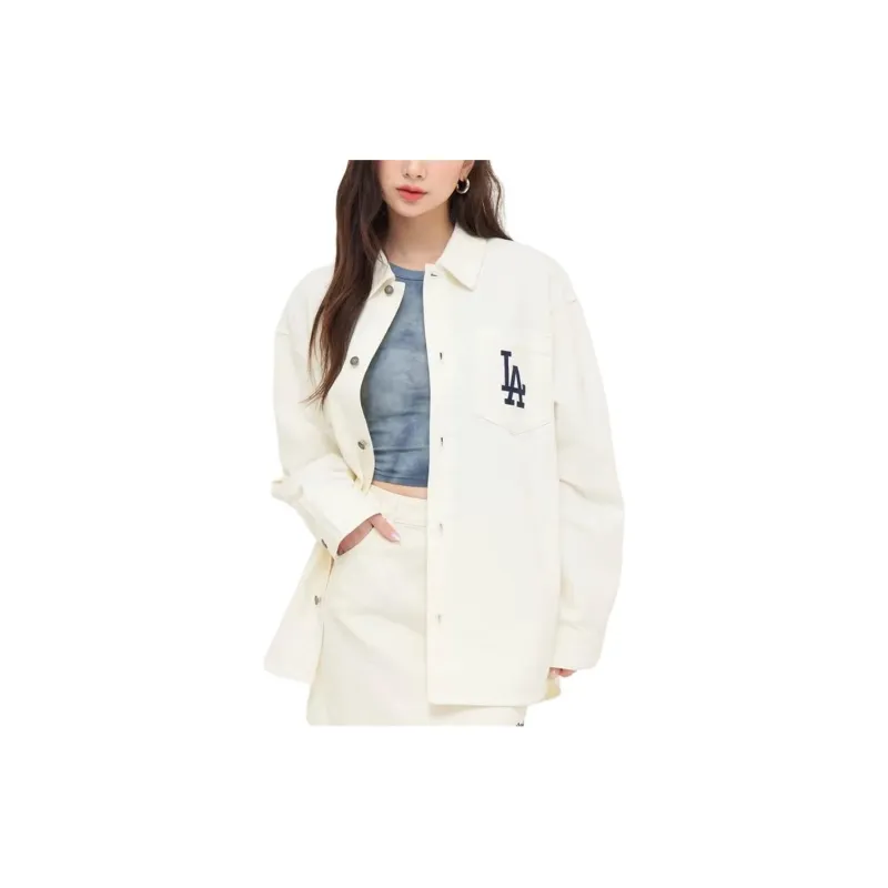 MLB Los Angeles Dodgers Varsity Shirt Unisex Dark Cream-4
