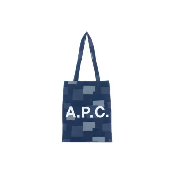 A.P.C Denim Tote Bag, Shopping Bag, Shoulder Bag, Handbag Women's Blue & Multicolor