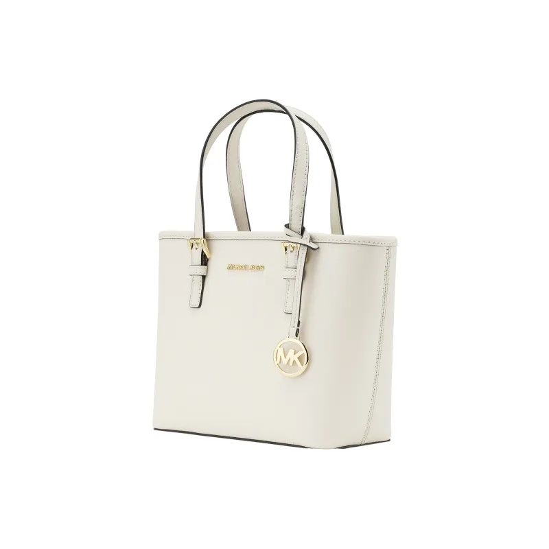 MICHAEL KORS Jet Set Leather Tote Bag Portable Crossbody Bag Shoulder Bag Women's Milk White-4
