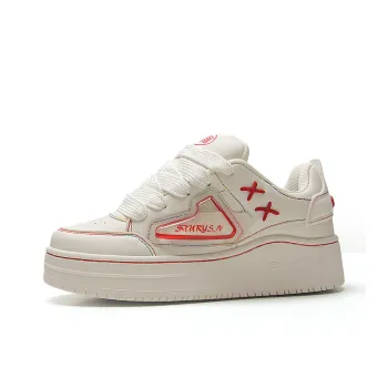 STUR YSN Low Top Skateboard Shoes Women's White Rainbow