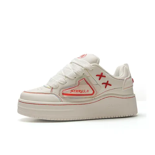 STUR YSN Low Top Skateboard Shoes Women's White Rainbow