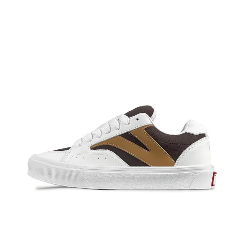 VFDF Skateboard Shoes Unisex Low-Top White/Coffee