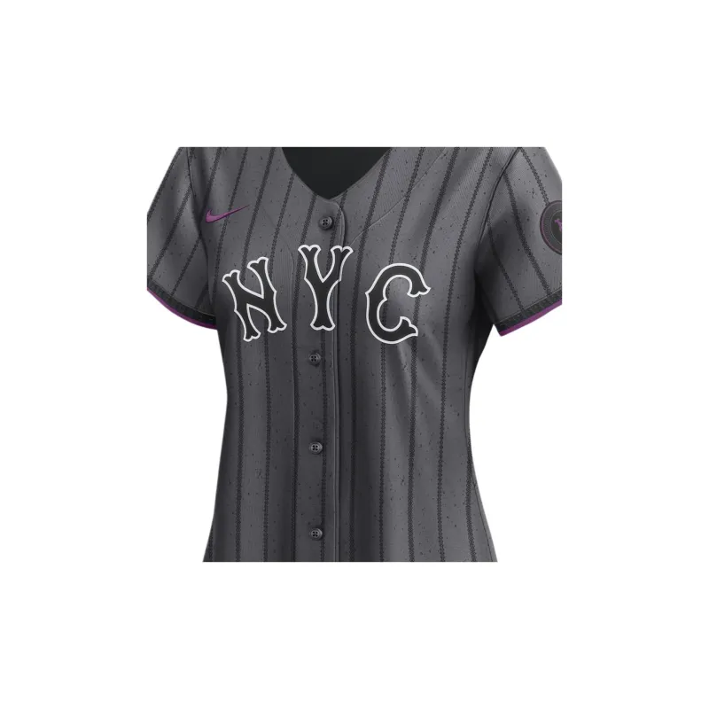 Nike MLB Collaboration Soccer Jerseys New York Mets Women's Gray-2