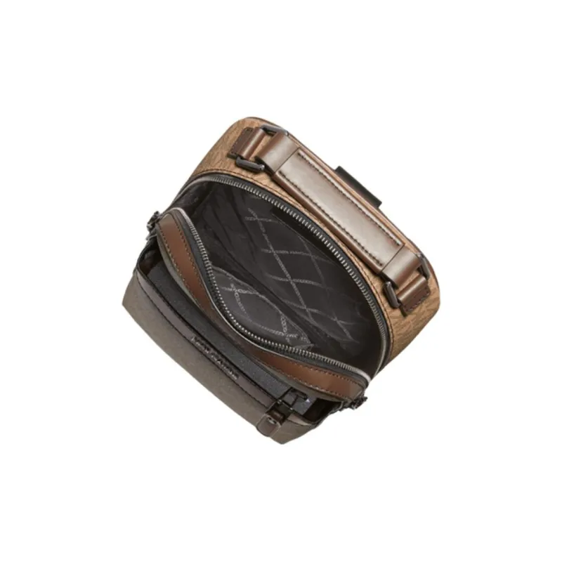 MICHAEL KORS Artificial Leather, Fabric Crossbody Bag Men's Light Brown-4