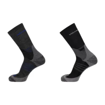 SALOMON Salomon X ULTRA ACCESS CREW Mid-Calf Socks Unisex 2 Pack Coal Black