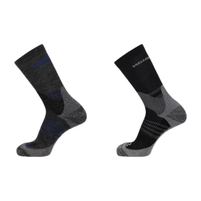 SALOMON Salomon X ULTRA ACCESS CREW Mid-Calf Socks Unisex 2 Pack Coal Black-0