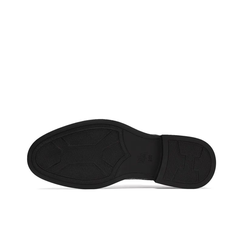 HLA Dress Shoes Men Low Top Black-28