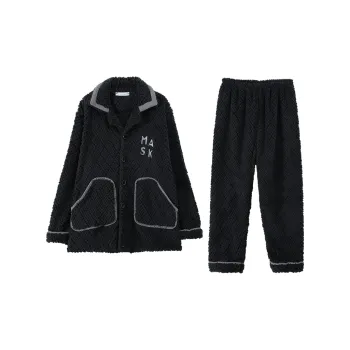 Qiao Ni Tong Pajama Set Men's Dark Gray