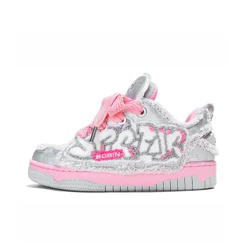 FY SPR Cats And Cats Height Increasing Slip Resistant Low Top Skateboard Shoes Women's Silver Pink