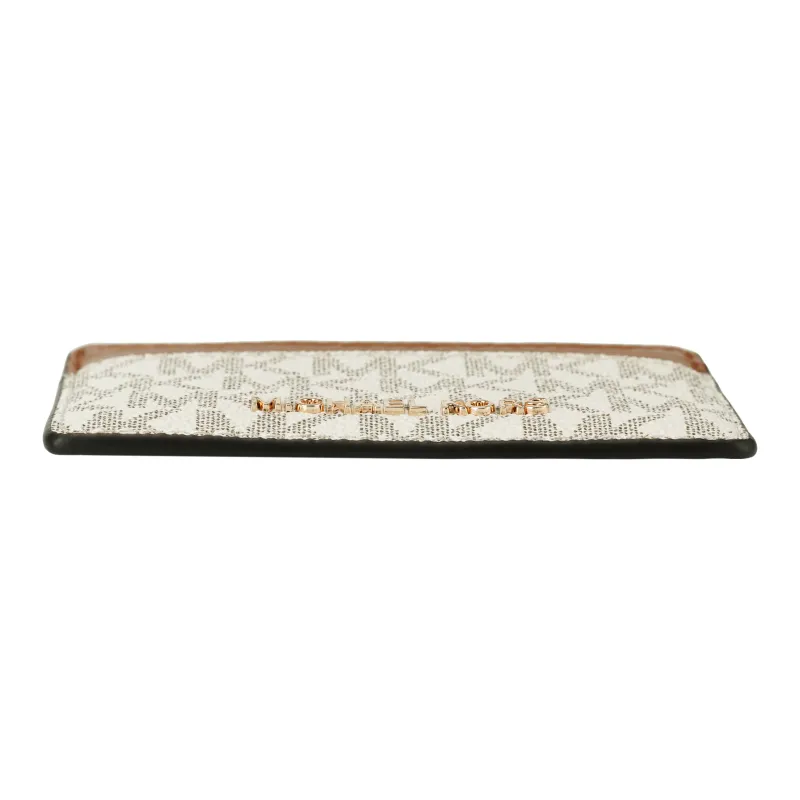 MICHAEL KORS Jet Set Canvas Wallet, Card Holder Women's Vanilla-4