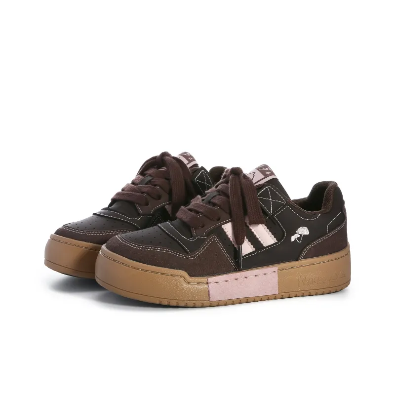 Lovely You Wear resistant And Lightweight Low Top Skateboard Shoes Women's Dark Brown-1