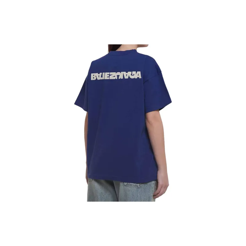 Balenciaga SS23 T Shirt Women's Blue Loose Fit Style-3