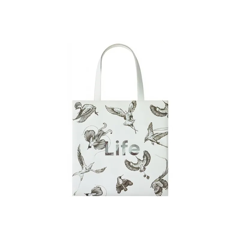 MAH Polyester Tote Canvas Bag, Shoulder Bag Unisex White-0