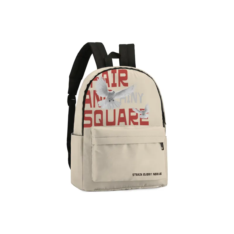 HINY Polyester Student Backpack Regular Unisex White-8