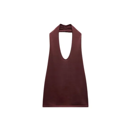 ZARA Tank Tops Women's Brown