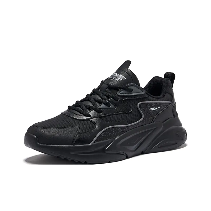Erke Lightweight Wear Resistant And Slip Resistant Low Top Casual Shoes Men's Jet Black-2