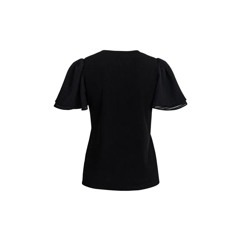 ROEYSHOUSE Puff Sleeve T Shirt Women's Black-1
