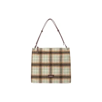 SEM/R Fabric Totes Handbag Shoulder Bag Regular Women's Green Coffee Tone/Blue Coffee Tone