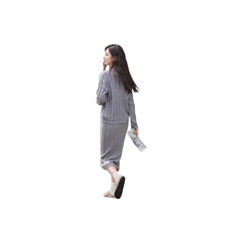 Dme Two Piece Skirt Sets Women's Set Gray-1