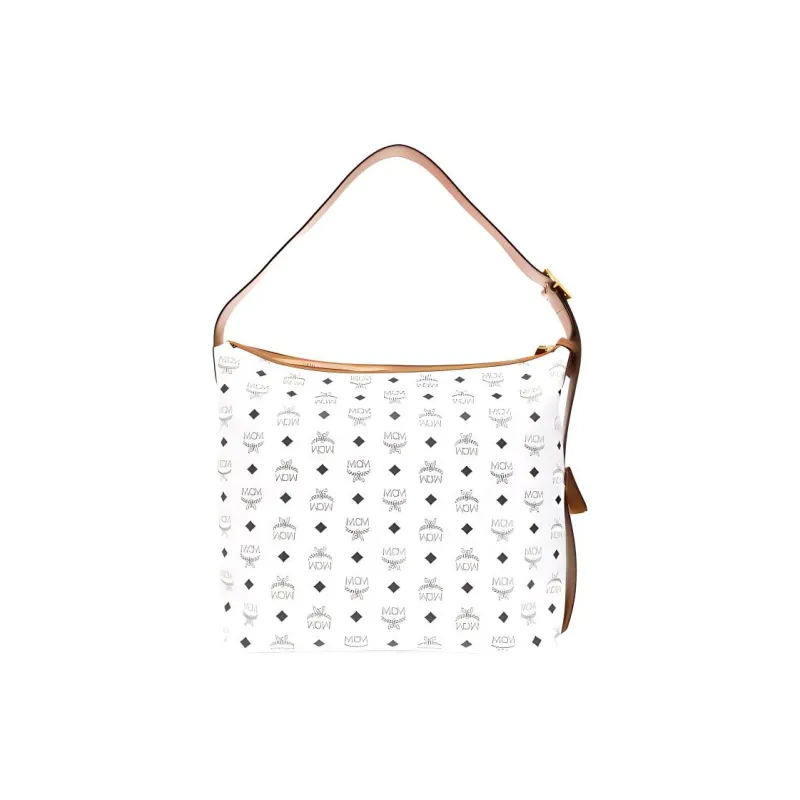 MCM Coated Canvas Handbag, Shoulder Bag Women's White-2