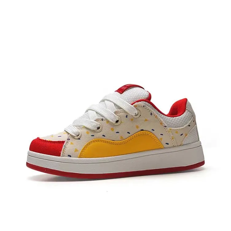 WJA Low Top Skateboard Shoes Women's Rice Rainbow-0