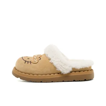 Sanrio x OLD ORDER Hello Kitty Abrasion Resistant Slip Resistant Wrap toe Slippers Women's Brown