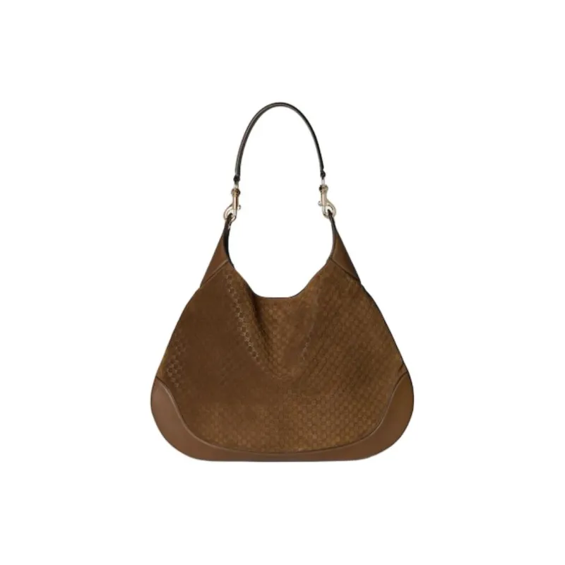 GUCCI Suede Shoulder Bag Medium Size Women's Brown-0